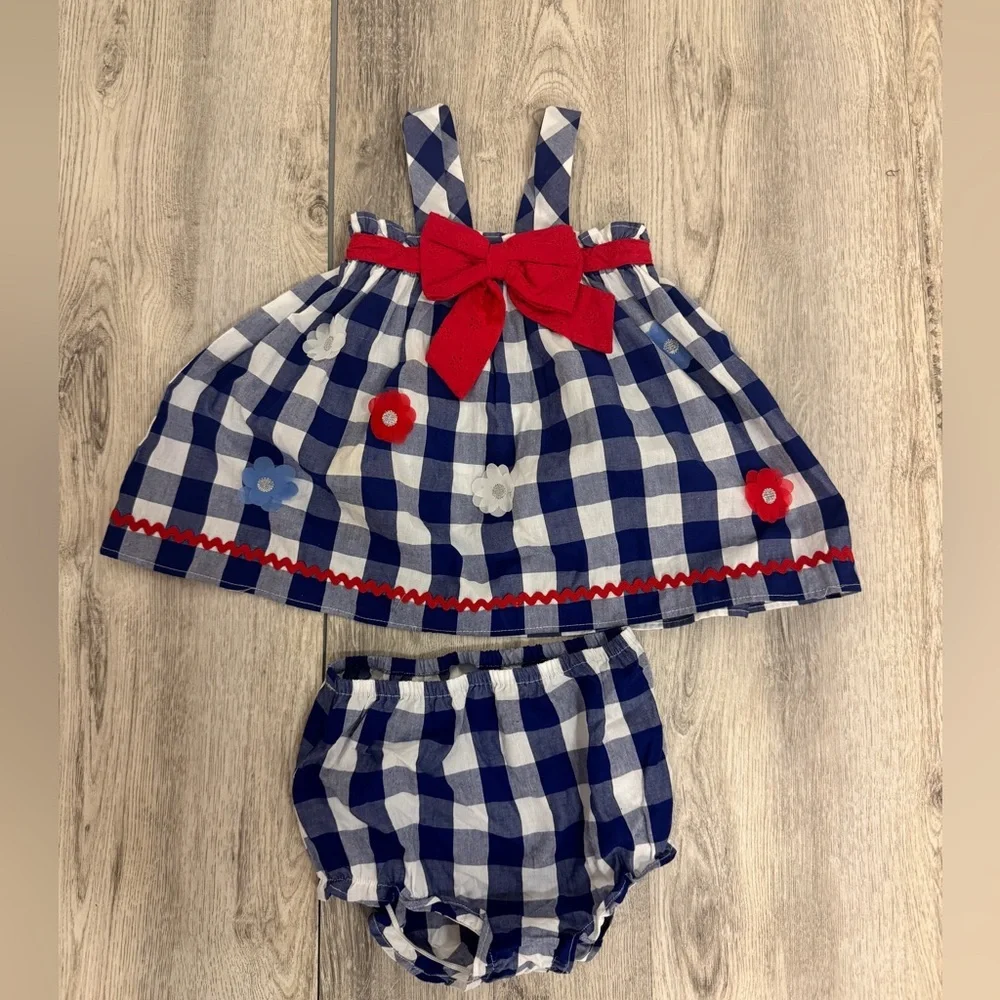Good Lad Blue and White Matching Diaper Cover Set